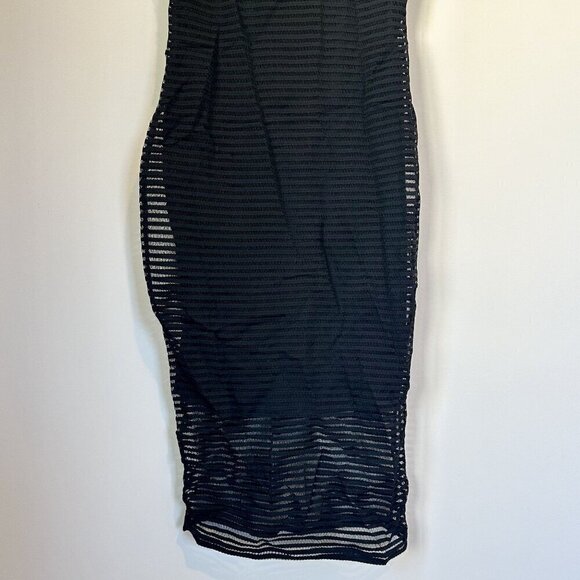 NWT Good American Black Sheer Mesh Midi Dress - Size 3 (US Size Large) - Picture 6 of 11